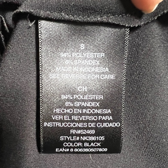 Norma Kamali Black Stretch Sweetheart Wrap Dress Size Small Tie Waist LBD Goth - Picture 8 of 10